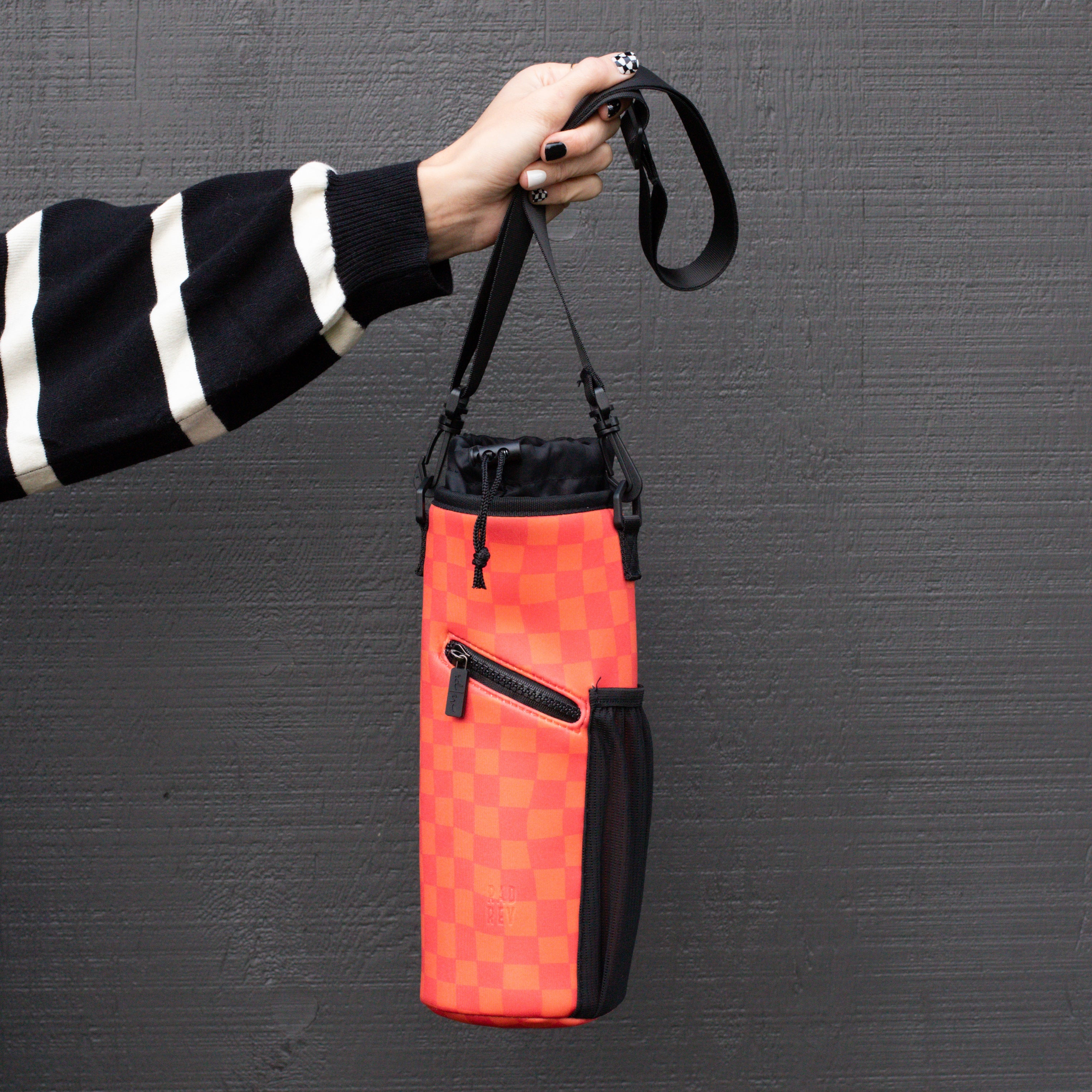 Bottle Bag in Orange Checkered